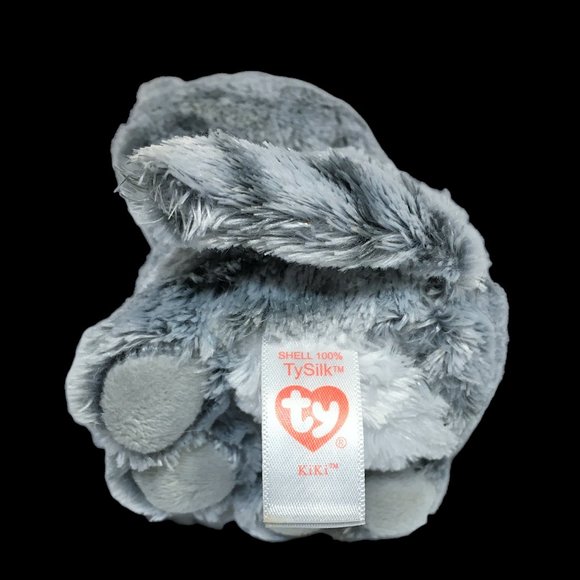 Ty Beanie Boos KIKI Grey Cat Plush Stuffed Animal Toy 6" inch Pink Glitter Eyes - Picture 7 of 8